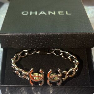 Chanel CC Open Chain Cuff + box
